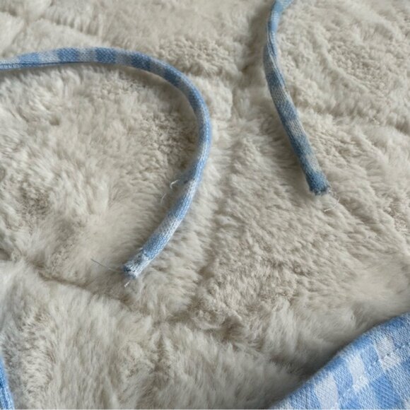 Emily June | Blue & White Check Halter Strap Plaid Bodycon Dress | Size Medium - Picture 3 of 10